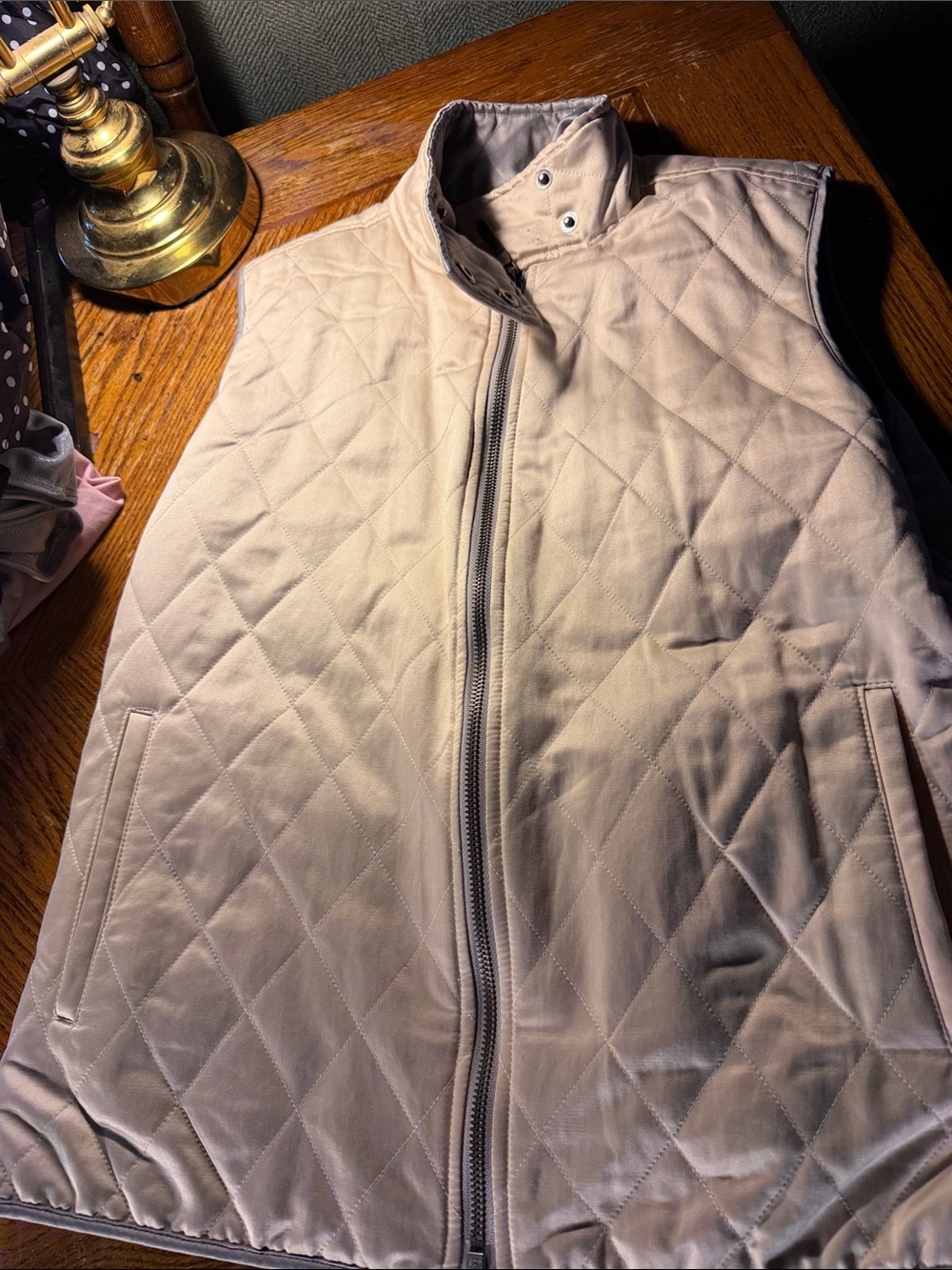 Ralph Lauren Quilted Sleeveless Vest in Light Beige